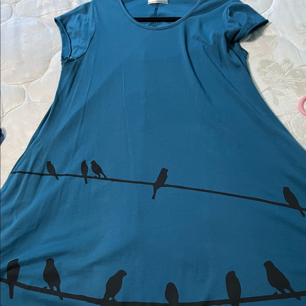 Birds on a wire swing dress with pockets